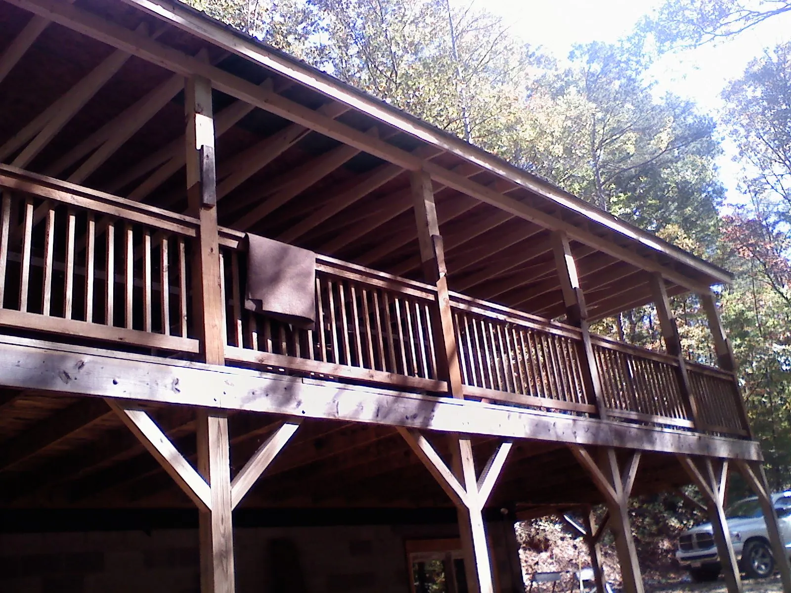 Timber framing under a new elevated porch and deck — Roof Leak Repair in Shields by Roofing Brothers